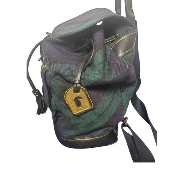 Dooney & Bourke Plaid Canvas & Leather Backpack With Tassel Accents main image 4